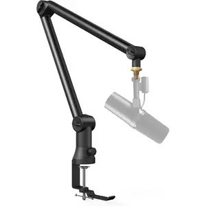 Desk Mount(Longer)for Shure SM7B/MV7/Blue Yeti/Nano/Hyperx Quadcast, Adjustable 360 °   Rotatable Universal Heavy Duty Metal Mic Arm with 3/8" to 5/8" Adapter, Cable Trough, Headset Hook
