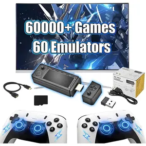 X9 Pro Retro Gaming Console Retro Game Stick 4K with Rechargeable Handle,60000+ Games 60 Emulators,Emuelec 4.3 System,Support Search Games,Video Game Consoles,Plug and Play Video Games for TV (256G)
