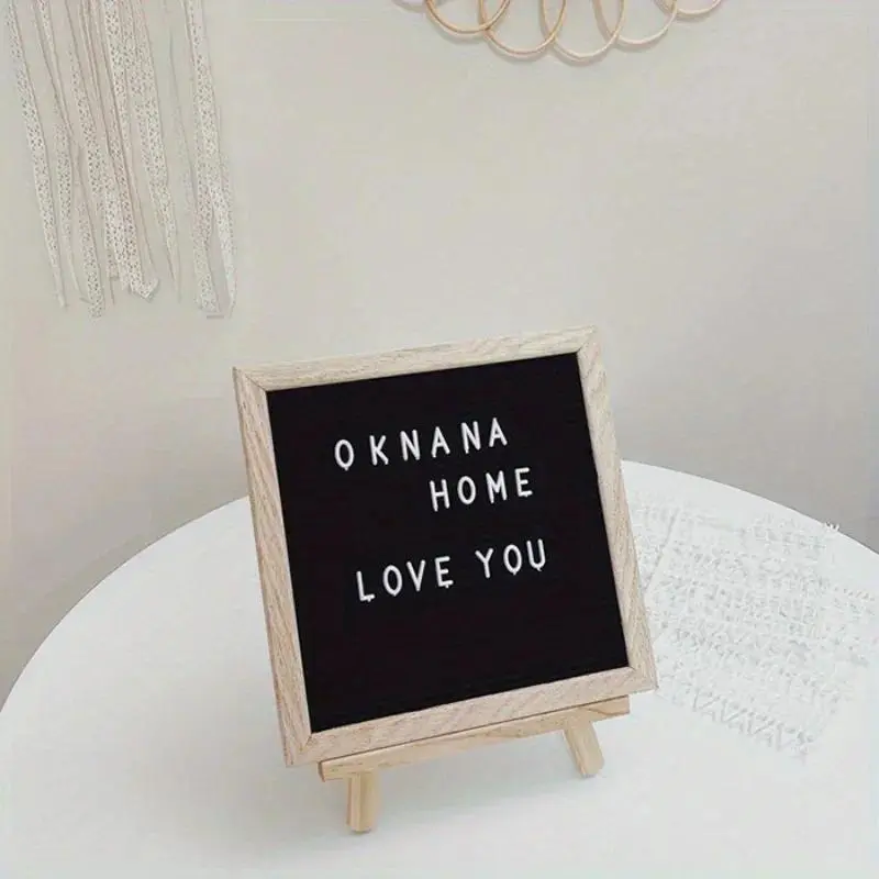 10x10 Inch Home Decor Felt Letter Board Convey Information Corkboard Oak Wood Rewritable Message Board Wall Decoration 460 Letters