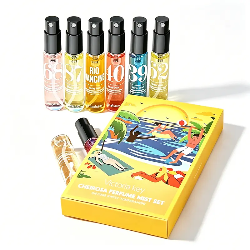 Women's Elegant Brazilian Mini Perfume Set - 10 Pack, 5ML Each, Warm Christmas Food-Scent Fragrance, Travel-Size Gift Set for Dates, Weddings, Daily Use
