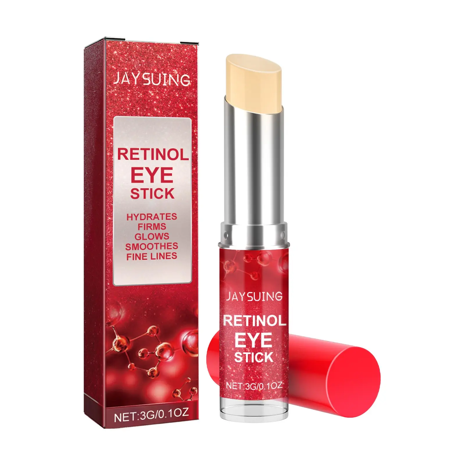 JAYSUING Retinol Eye Stick | Vitamin E Boost Anti-Wrinkle Eye Balm, Eye Care Formula, Gentle for Sensitive Skin, Hydrating Dark Circle & Fine Lines Corrector