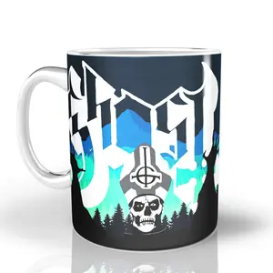 Ghost Swedish White Ceramic Mug, Ghost Band Music Graphic Mugs, Cute Funny Christmas Mugs for hot Coffee Tea Cup