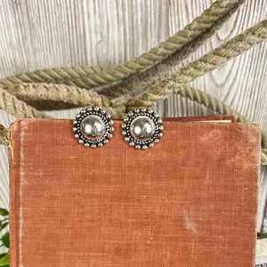 Western Silver Ball Stud Earrings – 1 Inch Everyday Studs