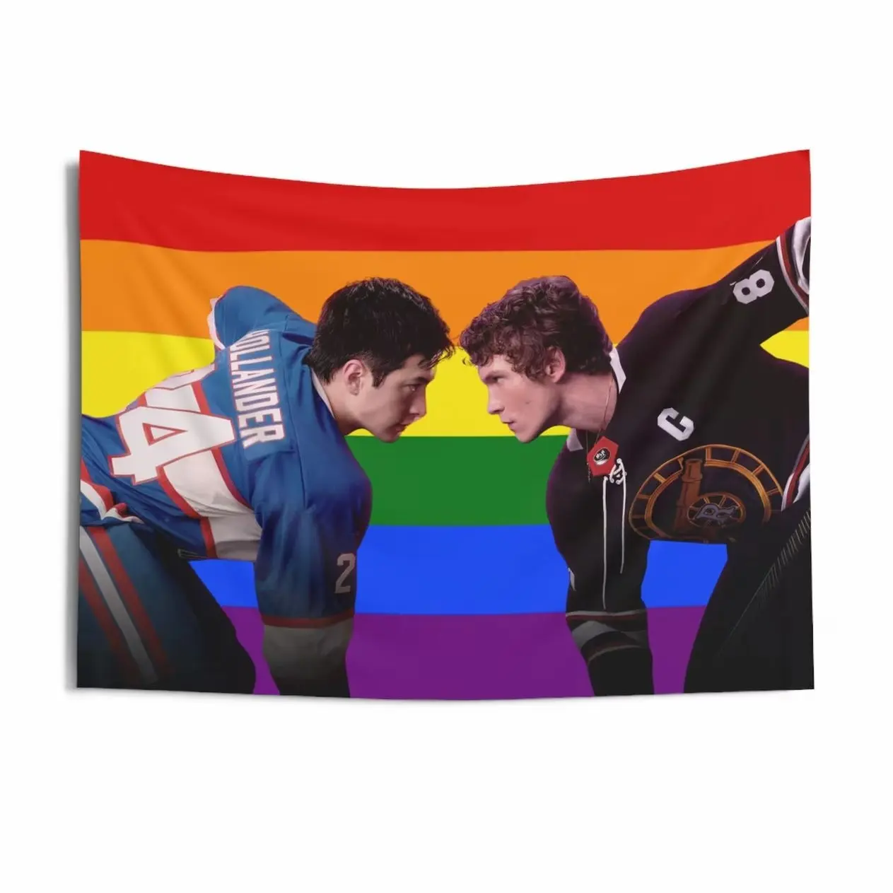 Heated Rivalry Gay Pride Flag Tapestry - LGBTQIA+ Pride Month -  Hudson Williams, Connor Storrie