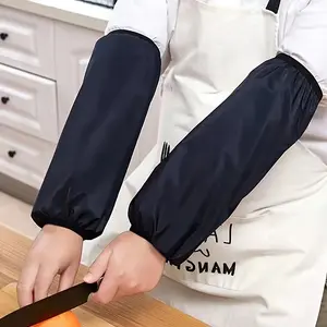 5 Pairs Waterproof Arm Sleeves, Extended Black Arm Covers, Oil-Resistant & Stain-Proof Protection for Kitchen Cooking, Cleaning & Daily Work