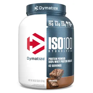 ISO100 Hydrolyzed Whey Isolate Protein Powder, 25g Protein, Fudge Brownie, 3 Lbs