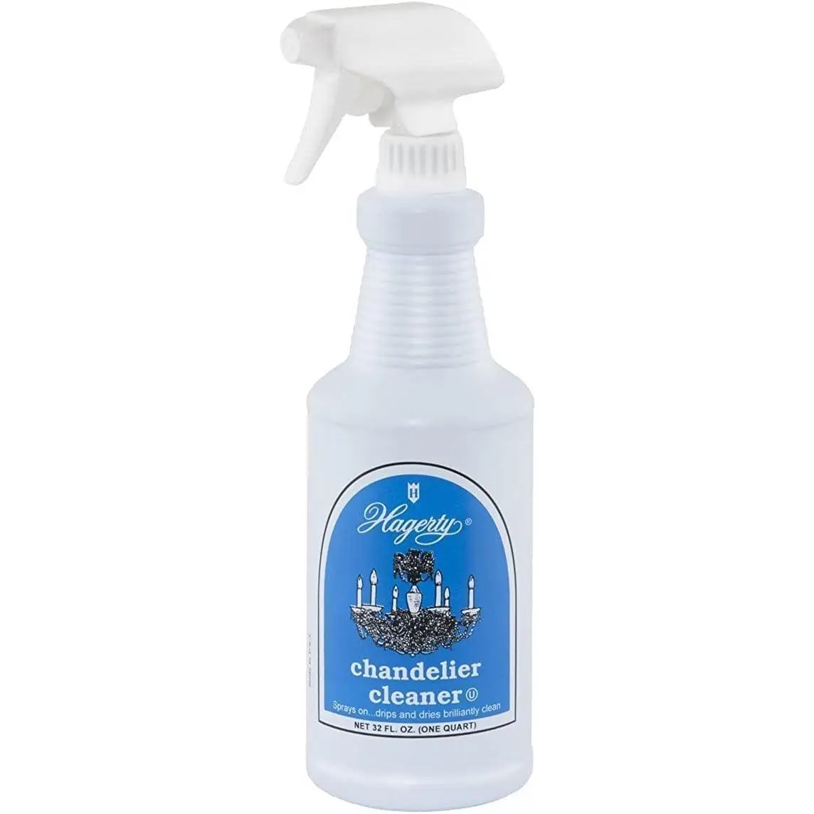 Hagerty Chandelier Cleaner, No-Wipe, Drip and Dry Formula for Bright, Clean Finish on Glass and Crystal Fixtures, Sprays Up to 25 Feet, Made in USA, Kosher Certified