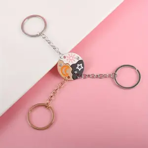 Sun, Moon & Star Magnetic Keychain Set for 3 – Matching Puzzle Friendship Keychains Gift for Best Friends Family Sisters Birthday Anniversary