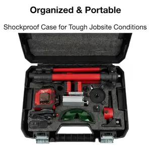 Milwaukee M12 12V 16-Line Laser Level  for Tile and Framing diy 360 tripod Cordless， green beam， professional construction portable tool box grade kit set