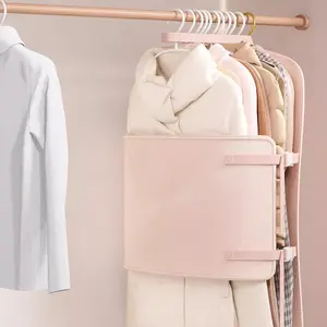Foldable Clothes Compression Board, Closet Hanging Organizer, Storage Bag for Down Jackets, Suits, Wedding Dresses, Buckle Closure