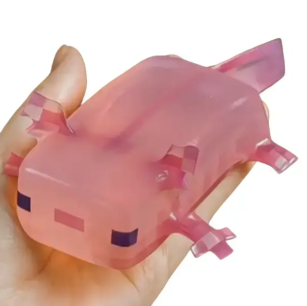 Pink Axolotl Sensory Squishy Toy - Flexible, Oddly Satisfying Stress & Anxiety Relief Toy for Kids, Ideal for Axolotl Lovers & Collectibles land