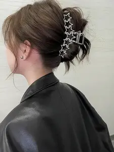 Women's Elegant Hollow out Star Design Hair Claw, Fashion Alloy Hair Accessories for Daily Wear, Large Size Easy Grasping Hair Claw Clip