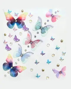 Festi Flutter Butterfly Mesh Face and Body Stickers Mix Pack