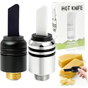 2-Pack Ceramic heating head multi-function heating tool for Slicing Wax Viscous Oil Easy Install for Daily Use (Silver & Black)