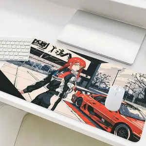 Anime Character Design Mouse Pad, Rectangle Gaming Mouse Pad, Non-Slip Rubber Base Stitched Edge Desk Pad for Desk Laptop Desktop, Anime Mousepad