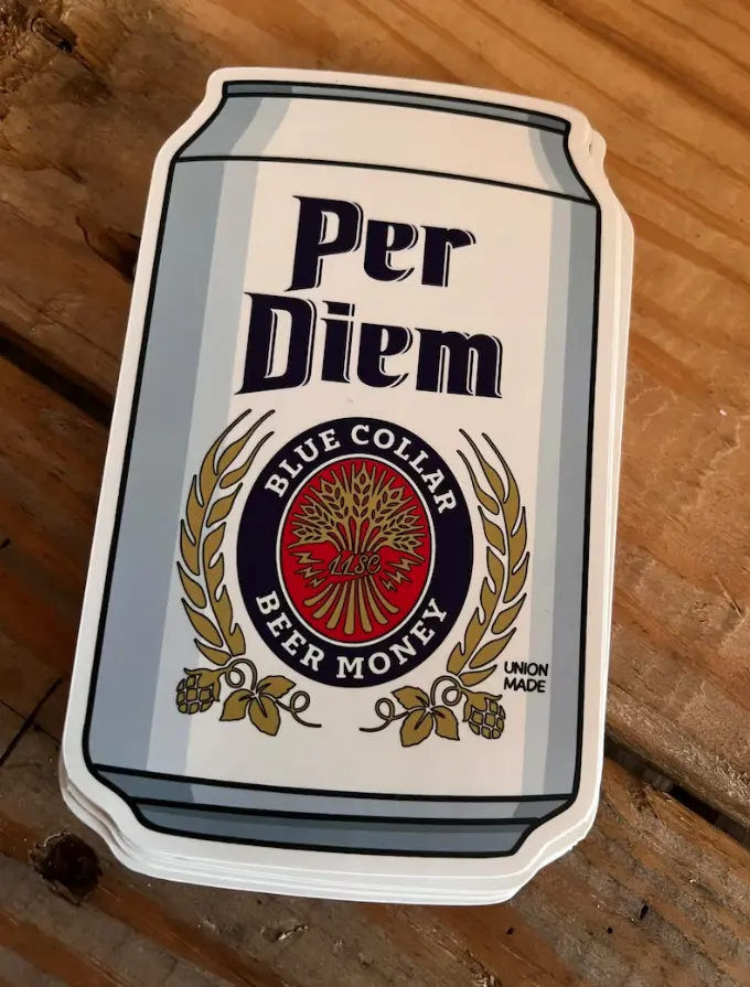 Per Diem Stickers, BLUE COLLAR Sticker, Hard Hat Sticker, Lineman Pride, Weatherproof Sticker, Decals Pack Decor Decorative Vinyl Waterproof