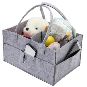 Large Capacity Diaper Storage Bag, Diaper Caddy, Portable Baby Organizer Basket with Handle, Cute Home Travel Storage Holder, Essential Household Item