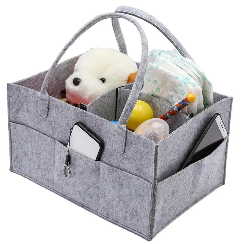 Large Capacity Diaper Storage Bag, Diaper Caddy, Portable Baby Organizer Basket with Handle, Cute Home Travel Storage Holder, Essential Household Item, Travel Diaper Tote, Diaper Bags