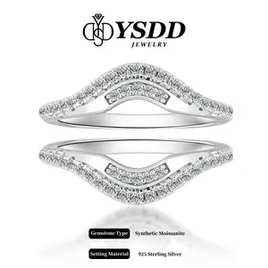 【#178 Ring Enhancer】Smiley Stacking Band ALL vvs Synthetic Moissanite Rings in 925 Sterling Silver Gift for her Birthday Mother's Day