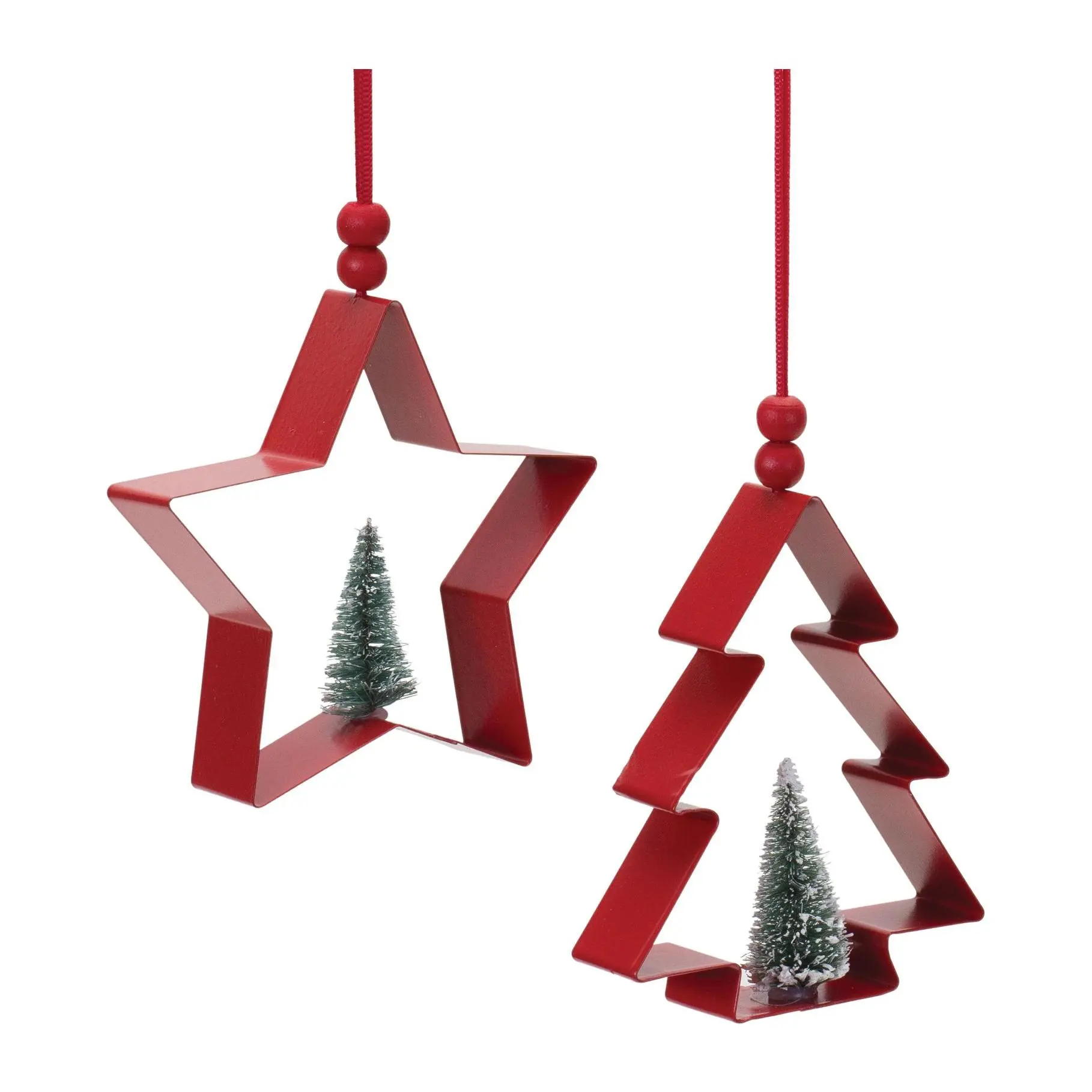 Melrose Star and Pine Tree Cookie Cutter Ornament (Set of 6)