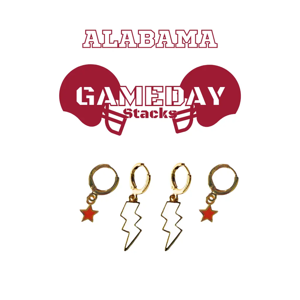 Alabama Classic Gameday Earring Stack For Roll Tide Game Day