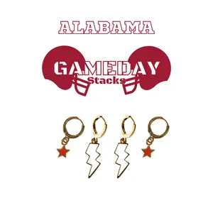 Alabama Classic Gameday Earring Stack For Roll Tide Game Day