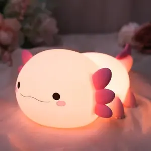 Axolotl Night Light, Gift for Adults Teens and Babies. Decorate Kids' Bedroom with Cute Silicone Axolotl Nightlights, Christmas Birthday Gift for Children and Toddlers