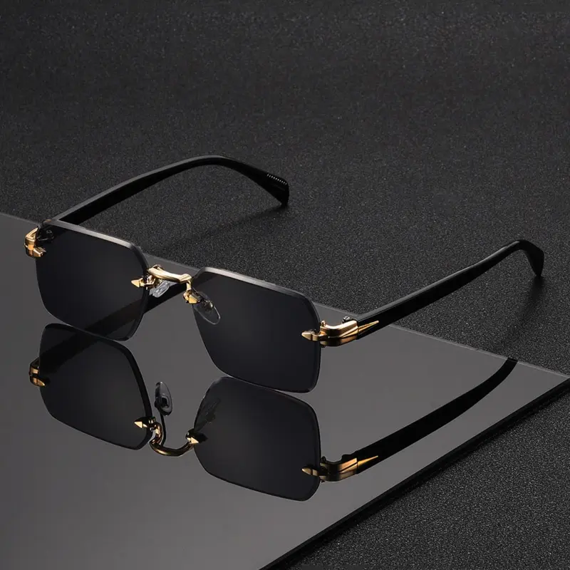 Men's Metal Frameless Business Casual Glasses, Stylish and Elegant Decorative Eyewear, Perfect for Daily Wear and Commuting, Fashion Glasses