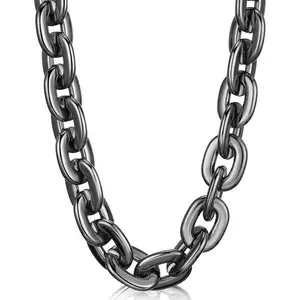 Plastic Chain Necklace Chunky Big  Necklace  Hop Rapper Giant Turnover Chain Costume for Halloween