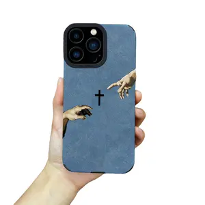 God's Hand Cross Simple Phone Case Suitable for iPhone 17 Air 16 15 14 13 12 11 Pro Max Plus X XS Max TPU Leather Anti Drop, Shockproof, Non Slip Full Screen Protective Cover - ZQ84