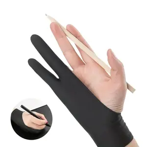 Anti-Smudge Two-Finger Drawing Glove, 1 Count Anti-Touch Glove for Drawing Tablets and Screens