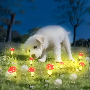 20pcs Solar Mushroom Lights, Solar Powered Lights, Outdoor Decorative Lights, Auto on at night, off during day, Solar lights with IPX4 rating and 8 modes, Suitable for summer, camping, Christmas, party decoration and path lighting