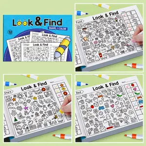 Interactive Look & Find Coloring Book for Kids Ages 3+, Preschool Learning Activity Book with 800+ Pictures, Letters, Art, Numbers and Animals, Parent-Child Focus Memory Game, High-Resolution Print, US & EU Safety Certified, Ideal Holiday Gift