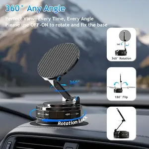 QONBINK 360° Any Angle Car Mount for iPhone 17 Pro Max, Magnetic Vacuum Suction Cup Holder, 180° Flip & Rotation Lock, Compatible with Garmin GPS, Windshield Mirror Kitchen Gym