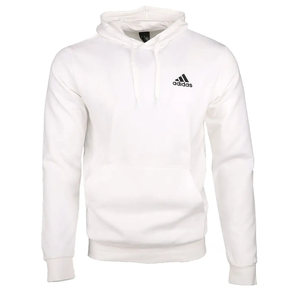 adidas Mens Essentials Fleece Hoodie Casual Outerwear Casual Pockets - White