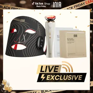 INIA GLOW Wireless LED Mask, Perfect Gift Season Pick,  Live Stream Only BUY 1 GET 10 with FLARE and 8pcs Collagen Real Deep Mask