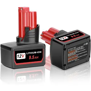 2 Pack 9.5Ah Replacement for Milwaukee M12 Battery, Compatible for Milwaukee 12V M12 Battery 48-11-2401 48-11-2411 48-11-2420 48-11-2412 48-11-2402 12 Volt M12 Battery Cordless Power Tools,TikTokShopBlackFriday