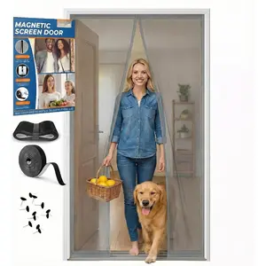 Screen Door, Heavy-Duty Reinforced Mesh, Ultra-Dense Weave, Smooth Auto-Close, Pets &  - Hands-Free, No-Gap Seal