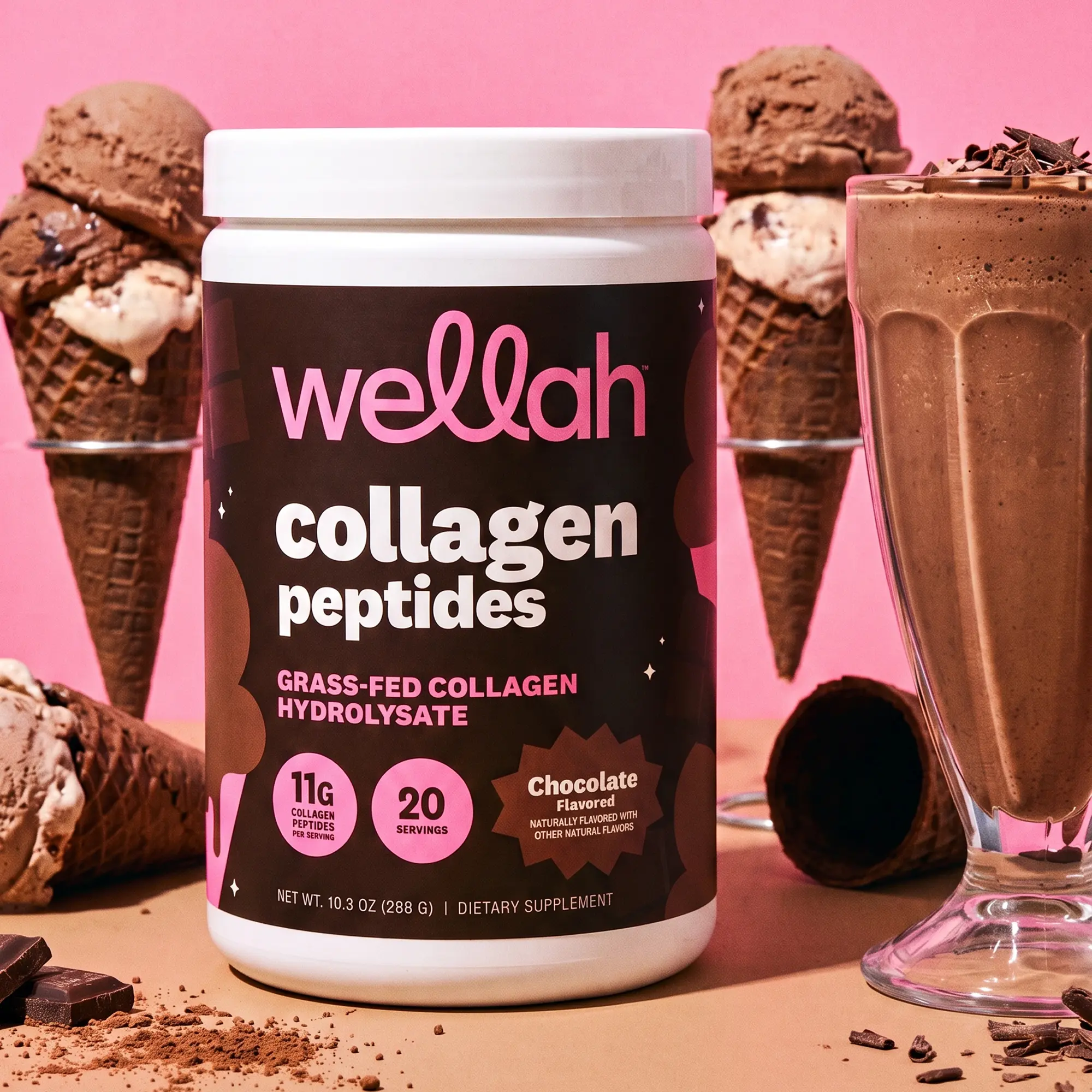 Wellah Collagen Peptides | Unflavored | 11g Of Grass-Fed Collagen Hydrolysate Per Serving | 20 Servings | Supports Joint, Muscle, Bone & Skin Health