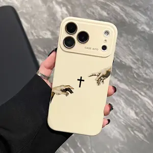 Mini Cross Dopamine Style Solid Color Phone Case Ultra Skin-Friendly Touch Full Coverage Lens Phone Case for Apple 17 16 15 14 13 12