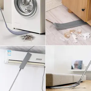 Retractable Gap Dust Cleaner Brush with Long Handle (30 to 100 inches), Cleaning Tools with 3 Microfiber Dusting Cloths, Extendable Duster for Cleaning Under Refrigerator Sofa Couch Bed Furniture