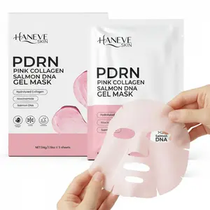 PDRN Pink Collagen Gel Mask – Salmon DNA, Hydrolyzed Collagen & Niacinamide – Hydrating & Moisturizing Facial Sheet Mask for Radiance and Skin Barrier Support – 5-Pack