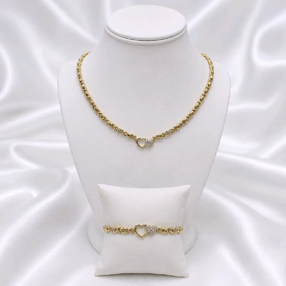 LaYaiBoutique #2085 high quality 14k gold plated xoxo set.