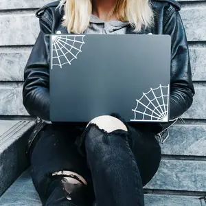 2X 4-inch Spider Web Spider Web Stickers Car Vinyl No Background