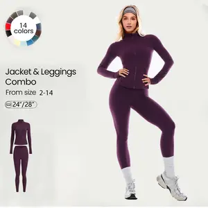 GLOWMODE 2PCS Slim-It BBL Jacket and 24" & 28” Crossover Yoga Leggings Set