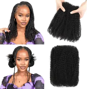 Datanala Afro Kinkys Bulk Human Hair for Dreadlocks Extensions and Locs Repair Afro Kinky Curly Human Hair Bulk for Twist