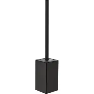 Modern Black Toilet Brush And Holder Combo, No-Drill Wall Mounted Design, Rust-Proof Bathroom Storage And Organization Tool, Durable Cleaning Accessory For Restroom, Compact Space-Saving Decor, Perfect For Spring Bathroom Upgrade |