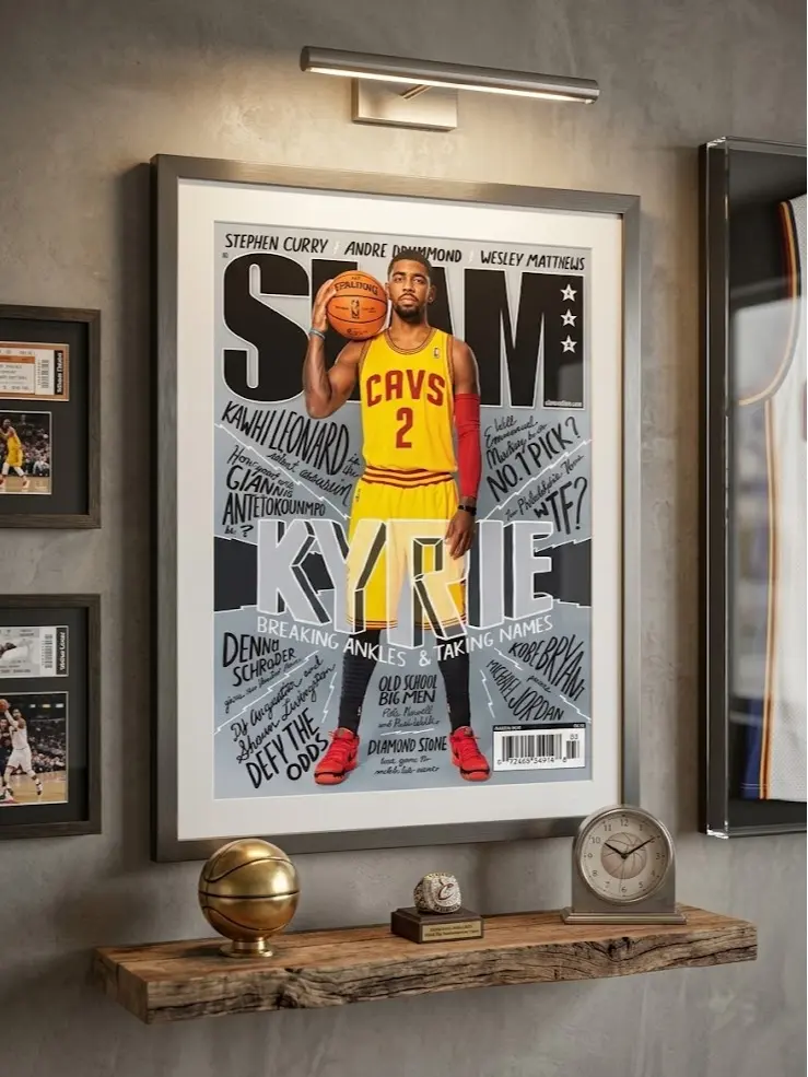 Kyrie Irving SLAM Magazine Cover Poster - Basketball Wall Art Decor