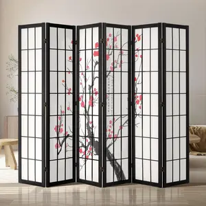VEVOR Room Divider, TikTokShopBlackFriday, 6 Panel Japanese Room Divider Screen, Wood Folding Privacy Screen Indoor, Japanese Partition Portable Decoration Dividers, for Room Separation Home Office Restaurant & Bedroom