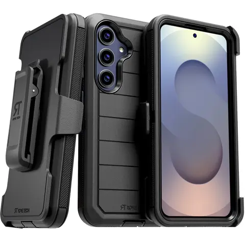 Rome Tech Samsung Galaxy S25 2025 Defender Series Case Durable Shockproof Protective Cover with Swivel Belt Clip & Kickstand for Enhanced Viewing Protection Rubber